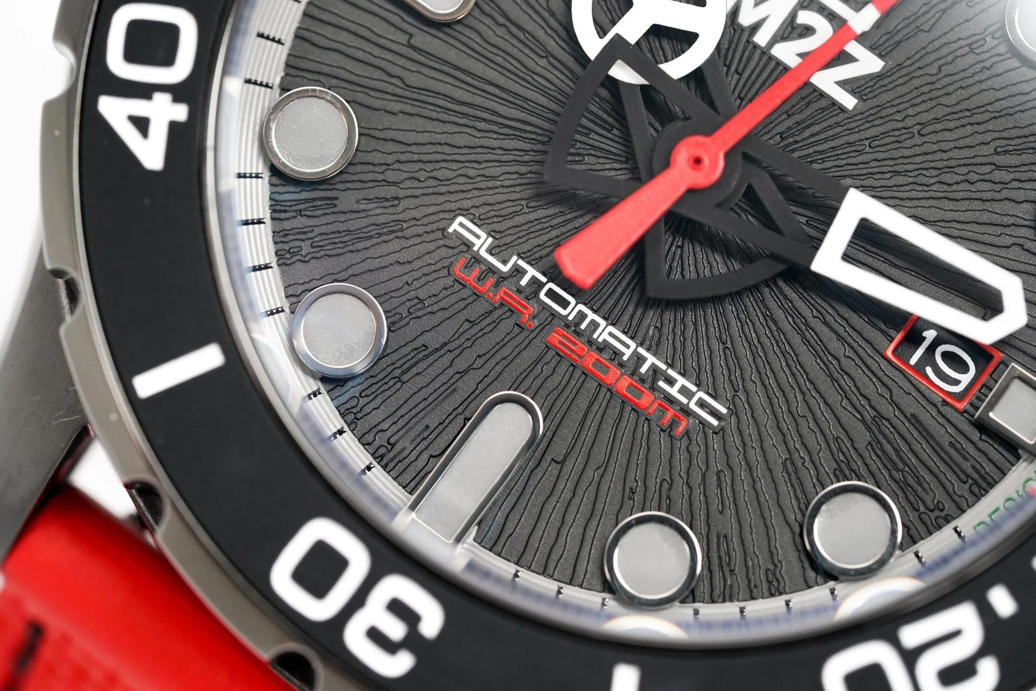 M2Z Men's Watch Diver 200 Red IP Gun 200-005
