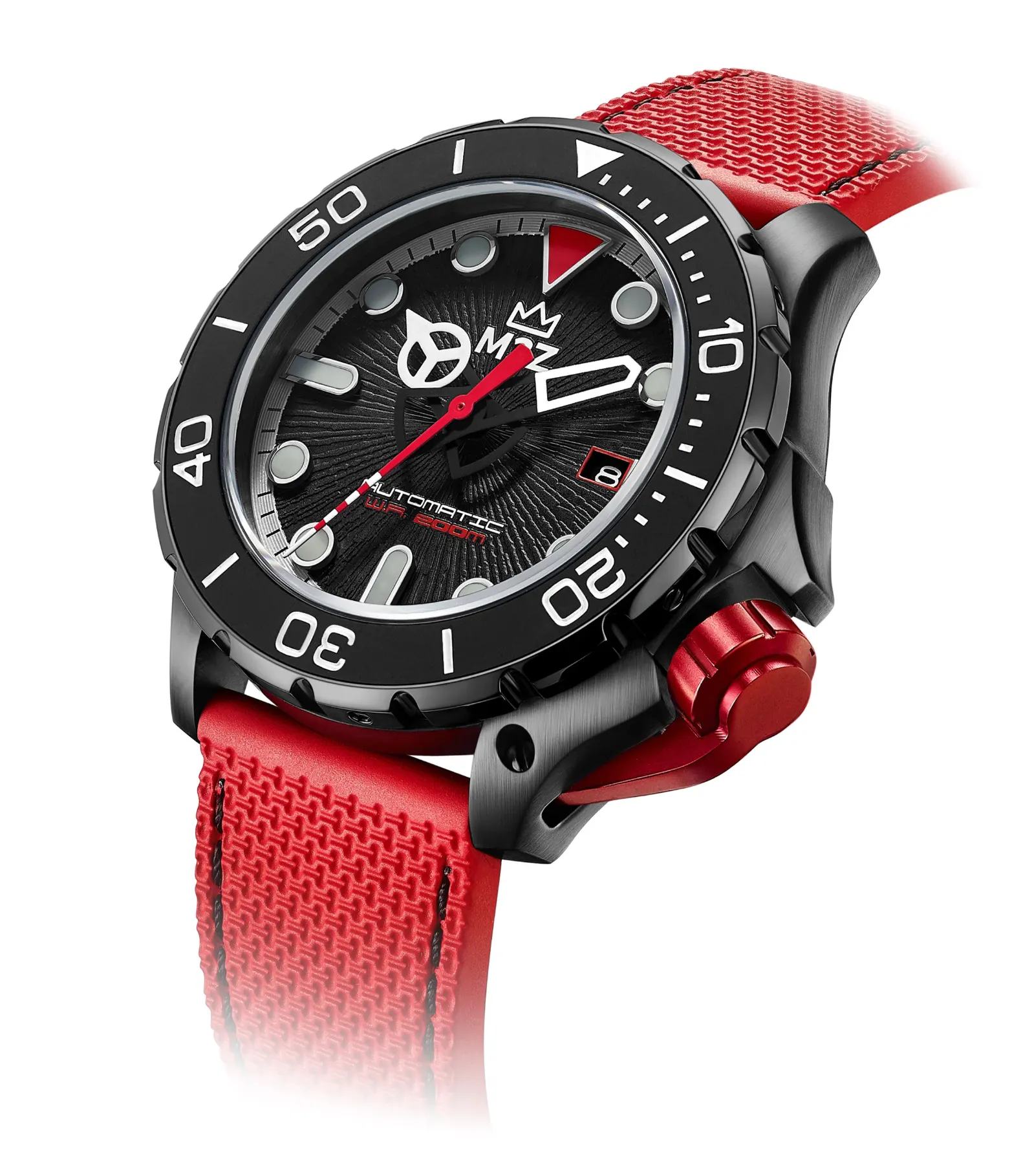 M2Z Men's Watch Diver 200 Red IP Gun 200-005