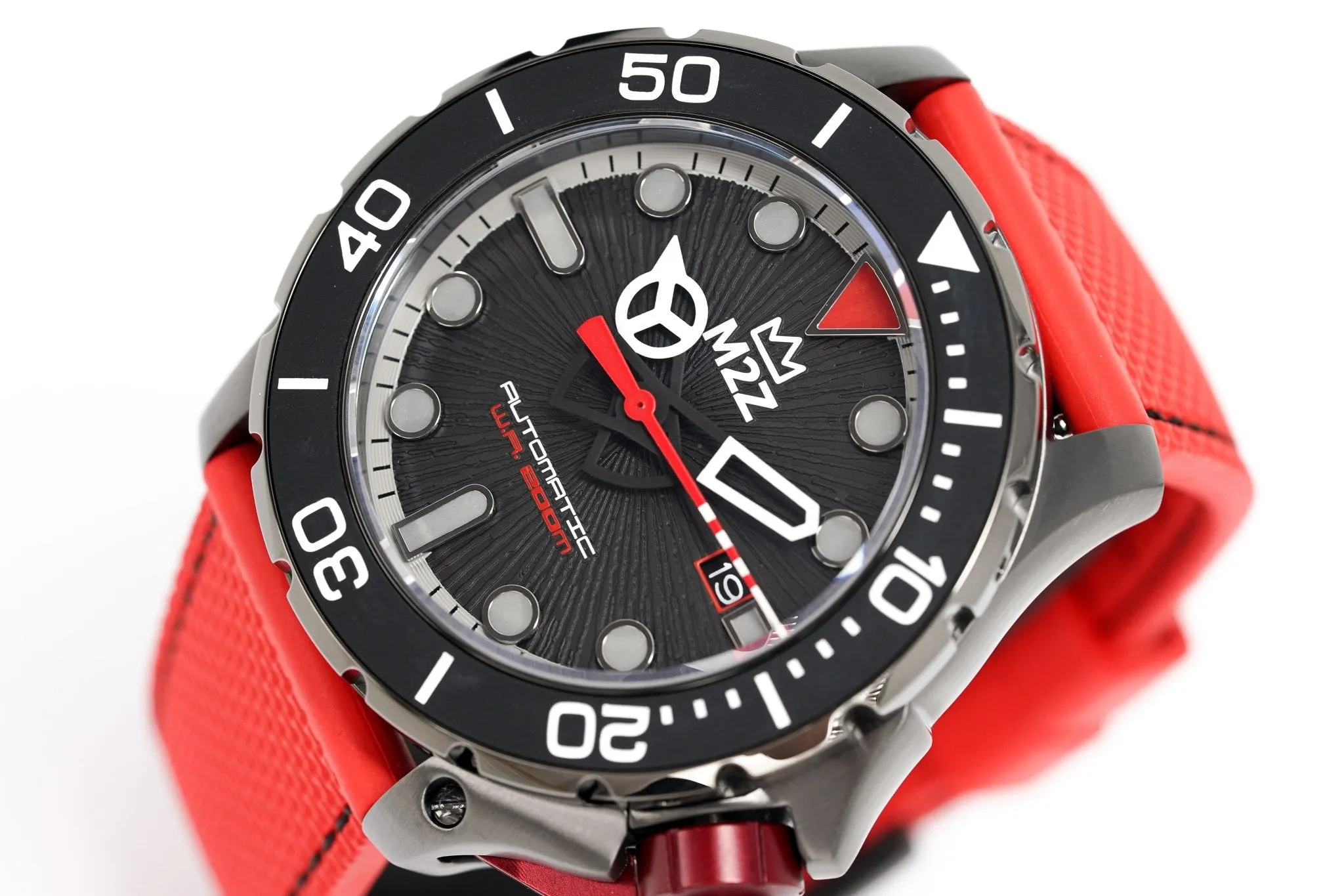 M2Z Men's Watch Diver 200 Red IP Gun 200-005
