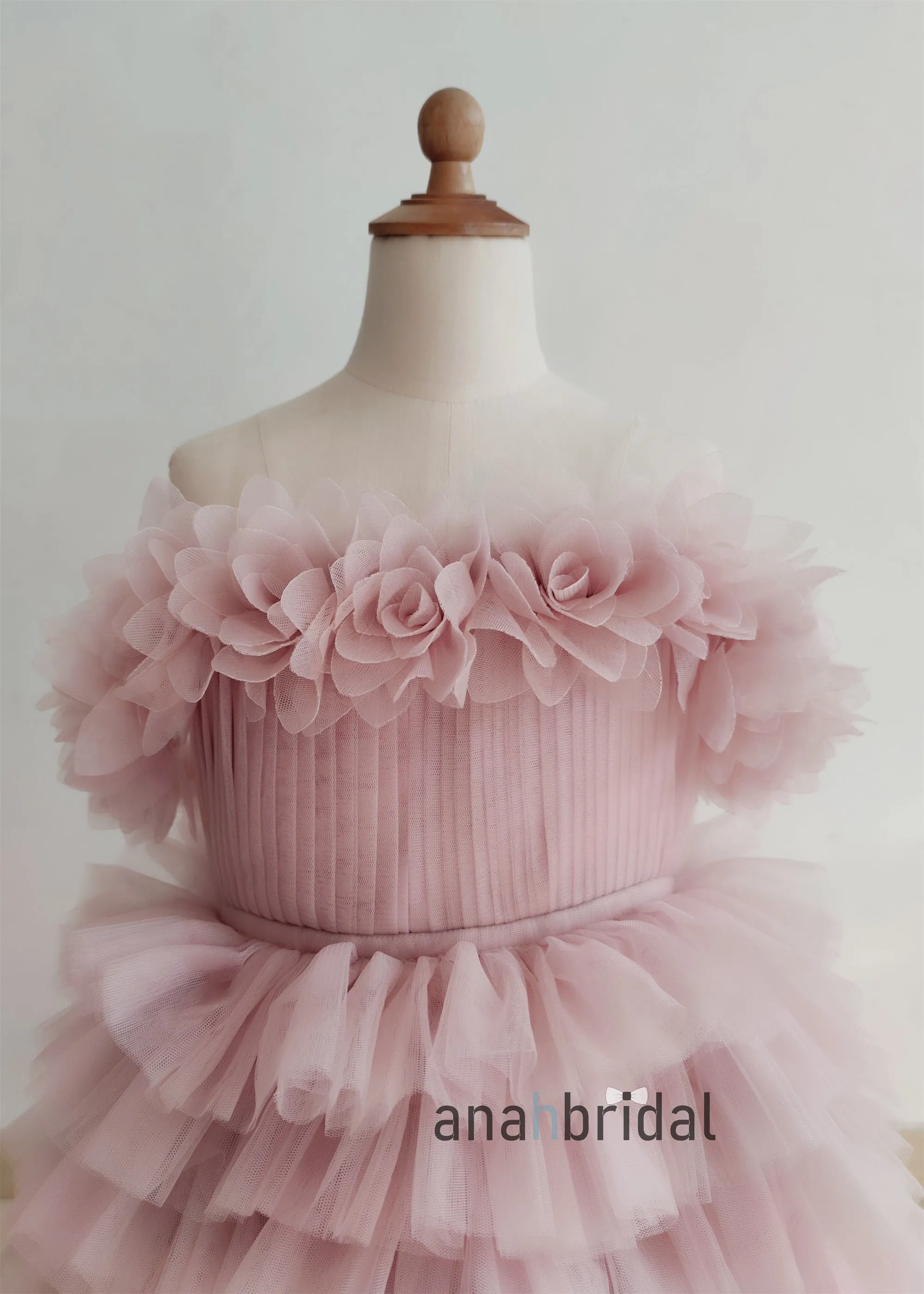 Mauve Tulle Beautiful Flower Girl Dress
