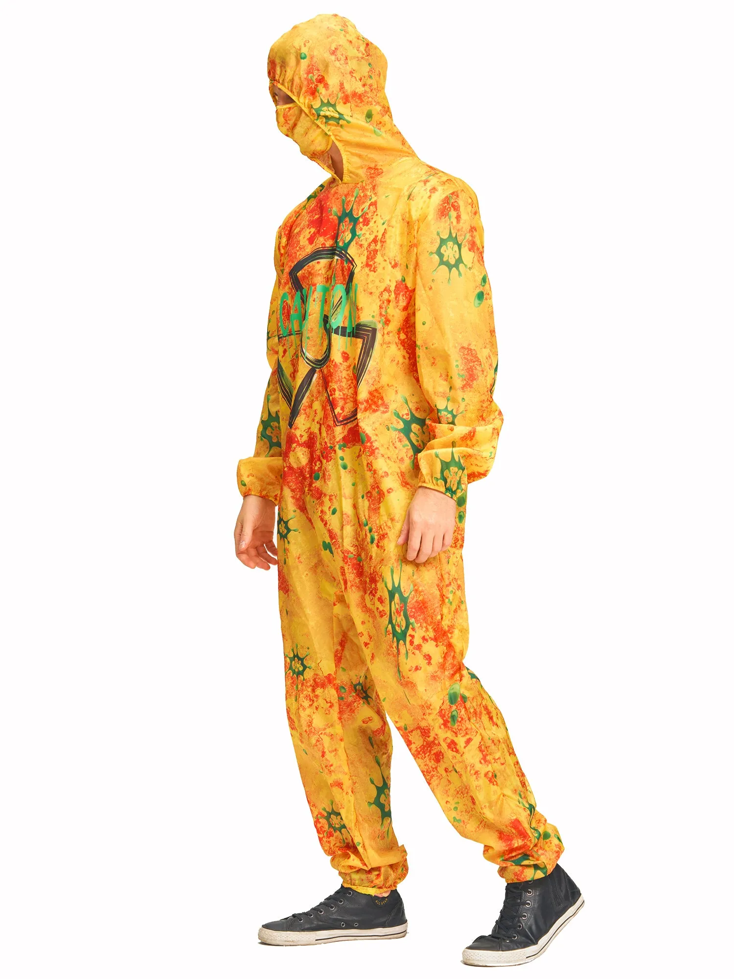 Men Glow in the Dark Jumpsuit Mask Set Halloween Costume