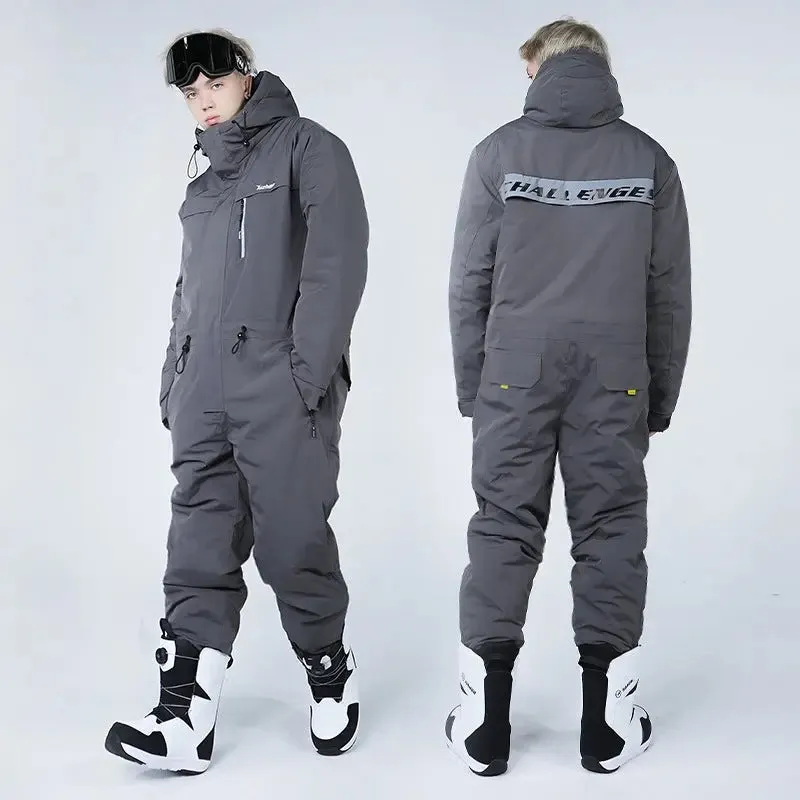 Men Women One-piece Ski Suits Thick Sports Clothing