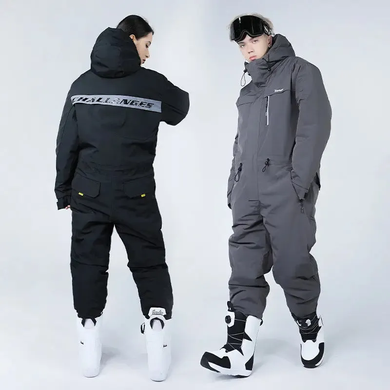 Men Women One-piece Ski Suits Thick Sports Clothing
