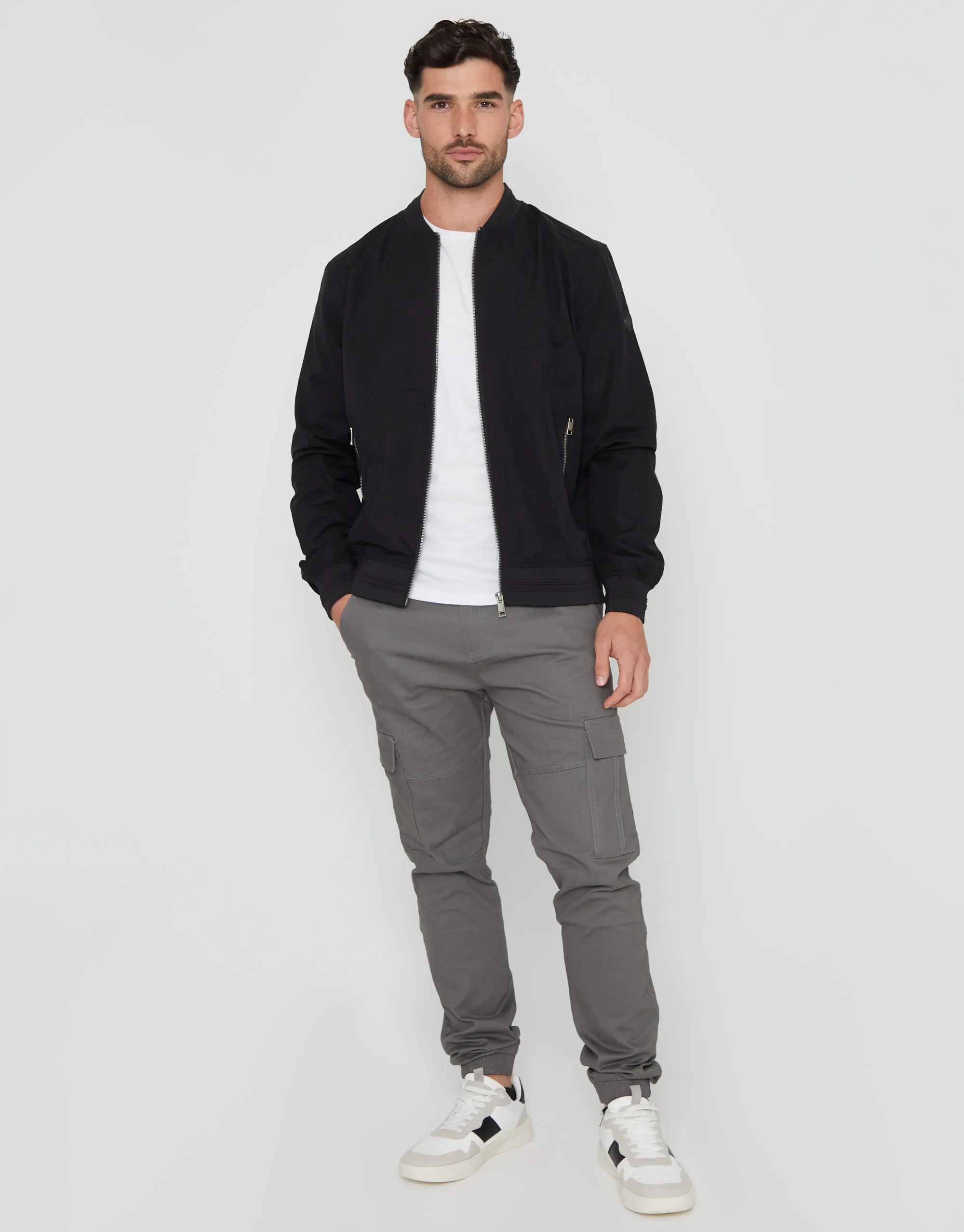 Men's Black Showerproof Classic Bomber Jacket