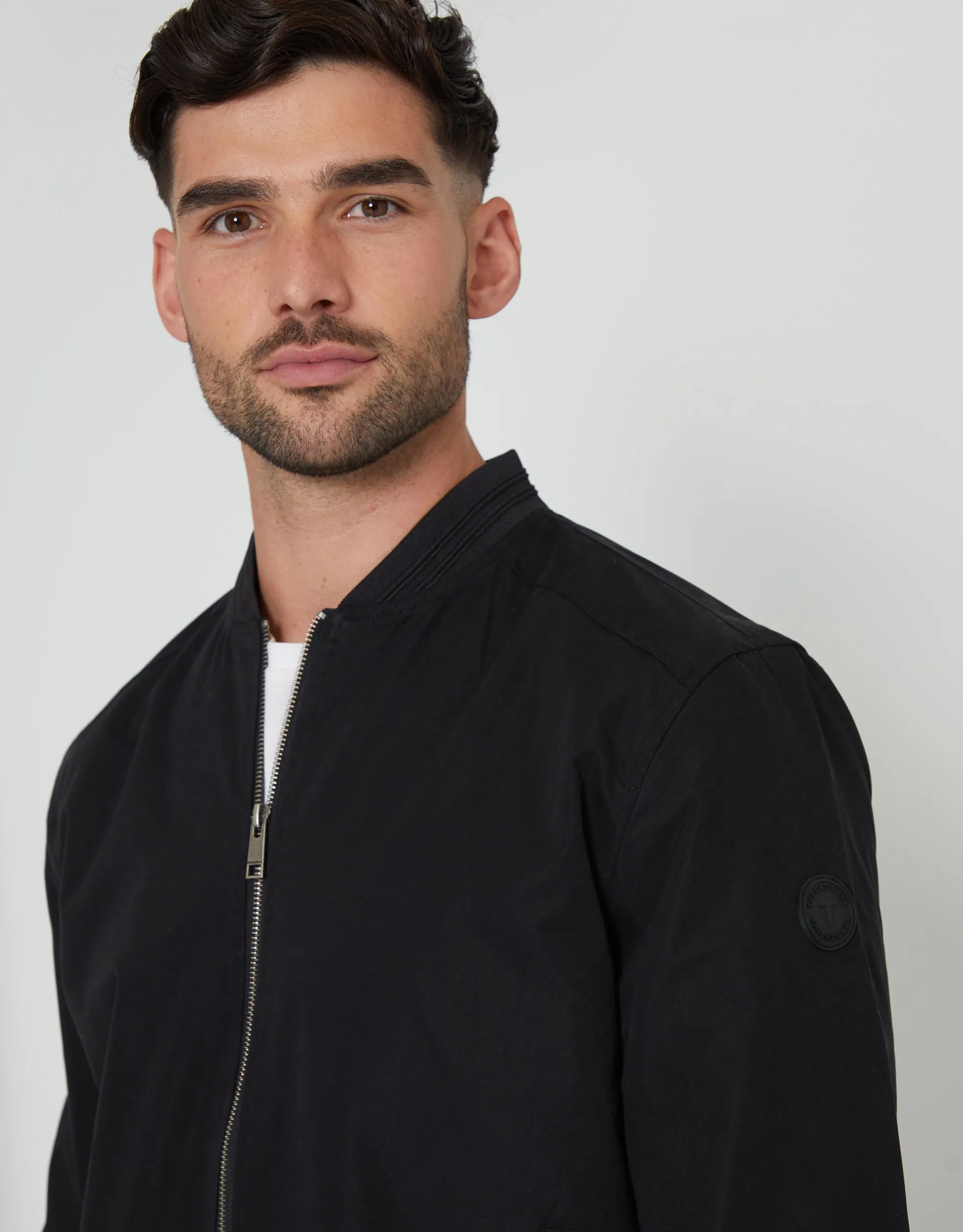 Men's Black Showerproof Classic Bomber Jacket