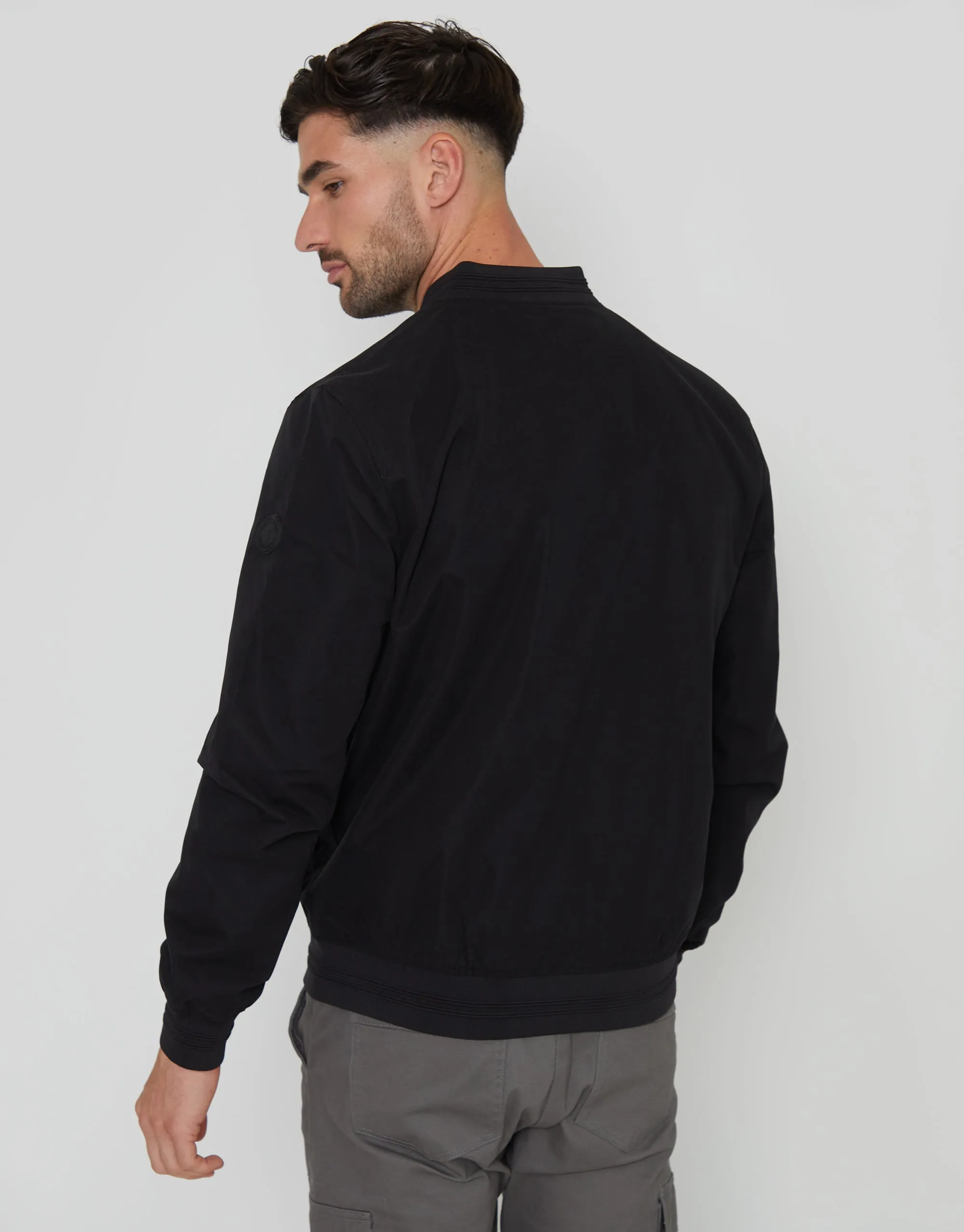 Men's Black Showerproof Classic Bomber Jacket