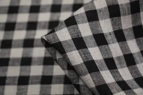 Mina Check Black Washed Linen