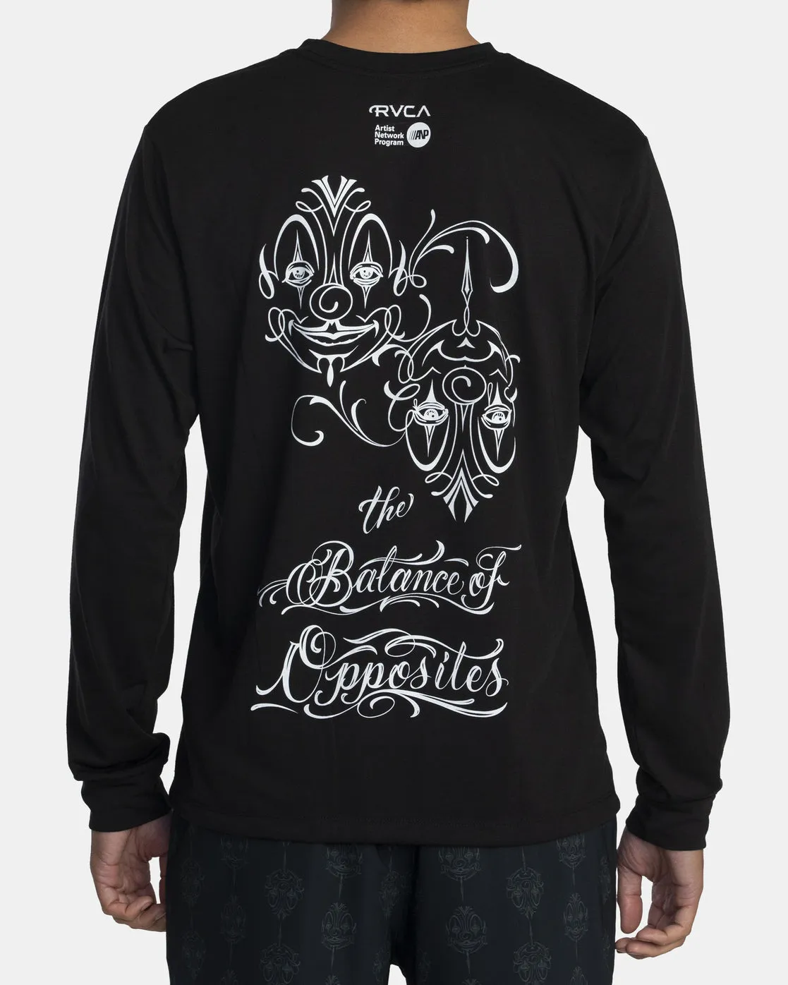 Mister Cartoon Faces Long Sleeve Tee - Black