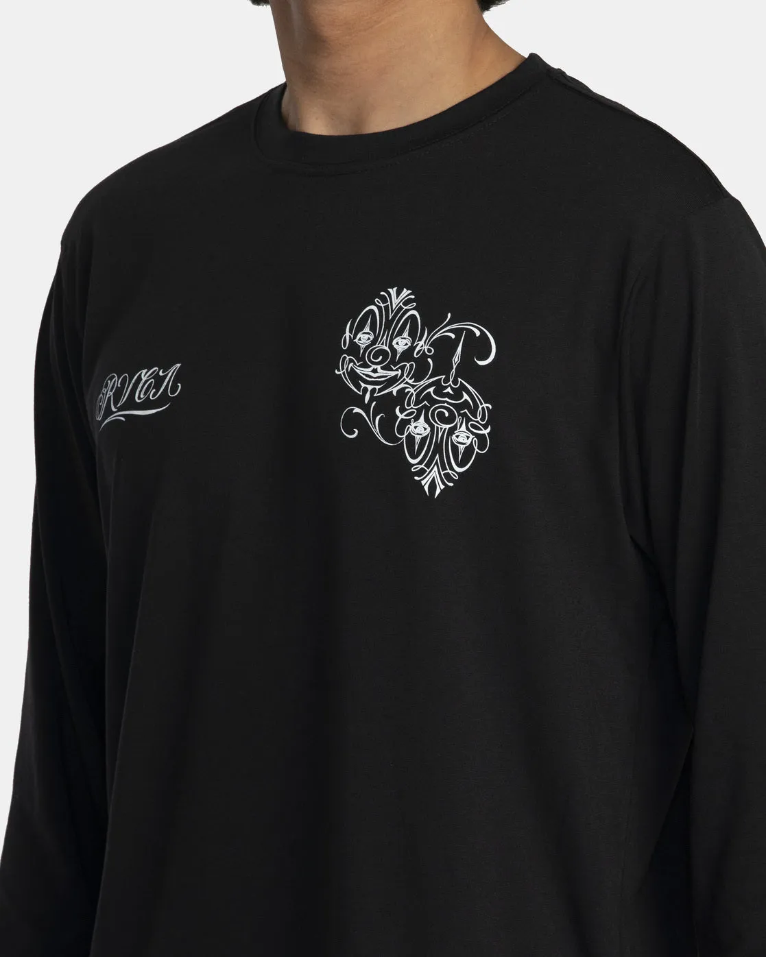Mister Cartoon Faces Long Sleeve Tee - Black