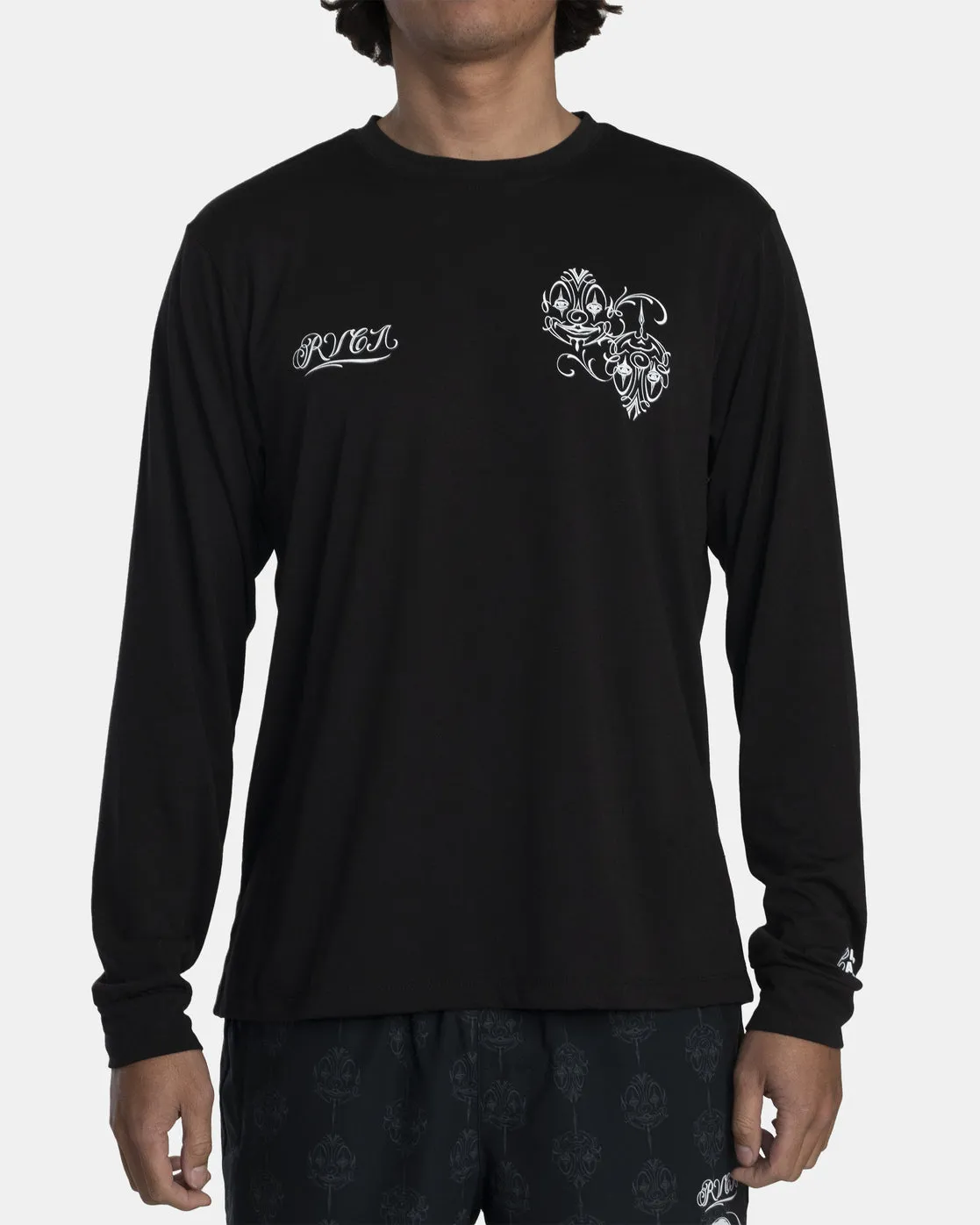 Mister Cartoon Faces Long Sleeve Tee - Black