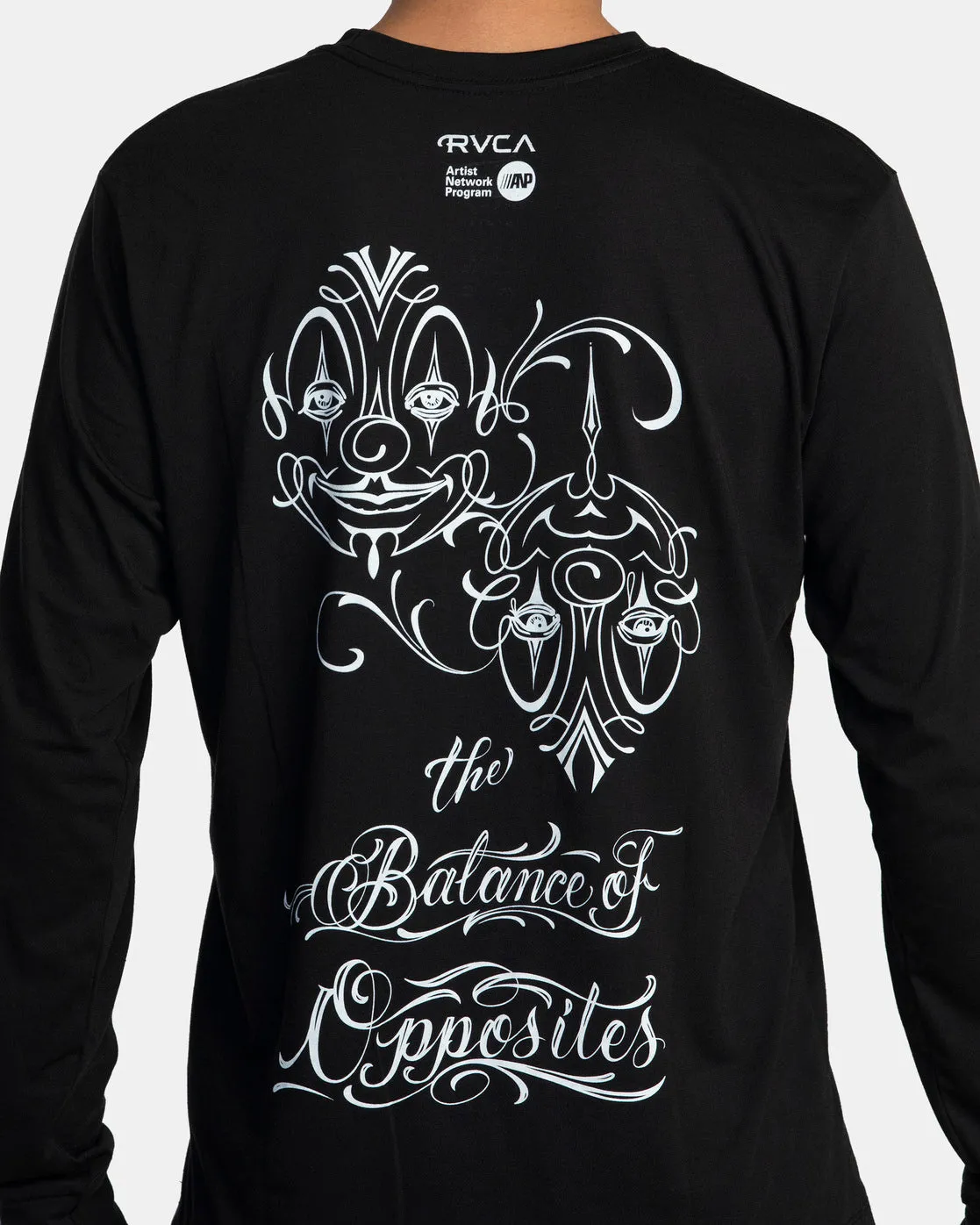 Mister Cartoon Faces Long Sleeve Tee - Black