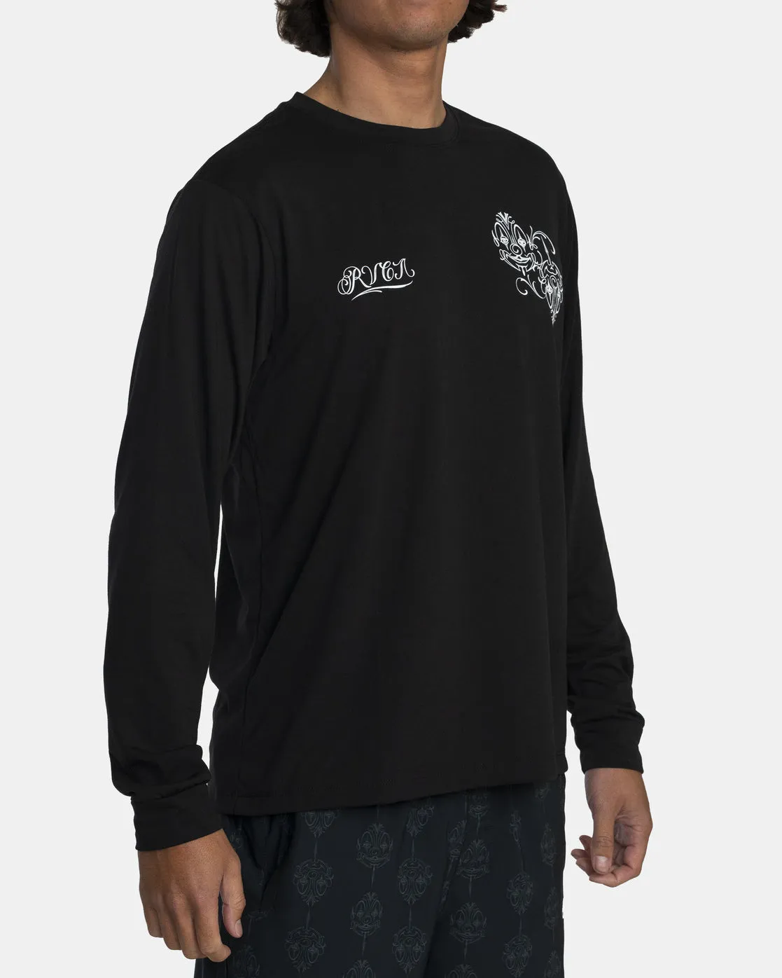 Mister Cartoon Faces Long Sleeve Tee - Black