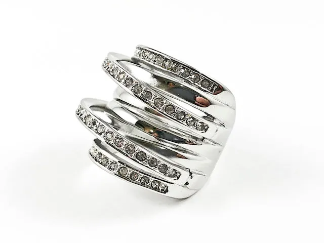 Modern Multi Layer Swirl Design Steel Ring