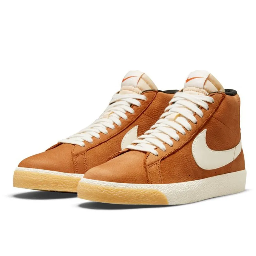 Nike SB Orange Label Zoom Blazer Mid Shoes - Dark Russet / Sail