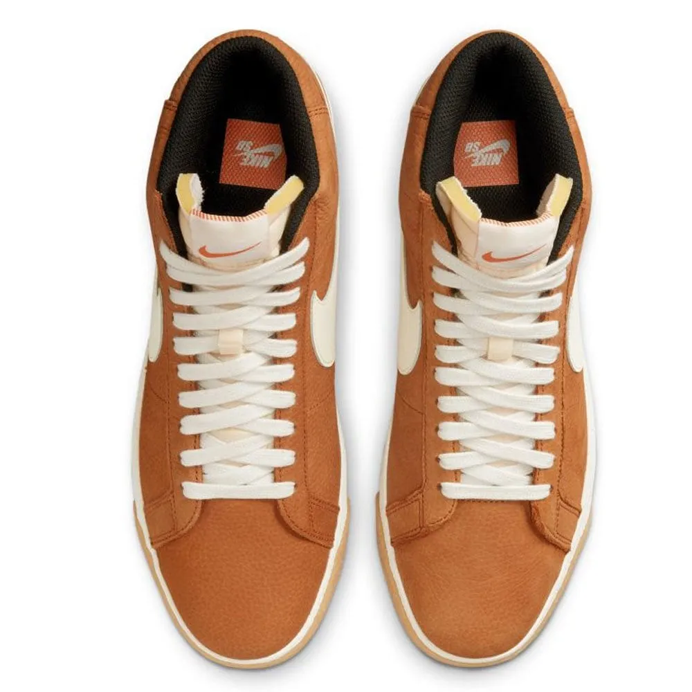 Nike SB Orange Label Zoom Blazer Mid Shoes - Dark Russet / Sail