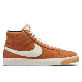 Nike SB Orange Label Zoom Blazer Mid Shoes - Dark Russet / Sail
