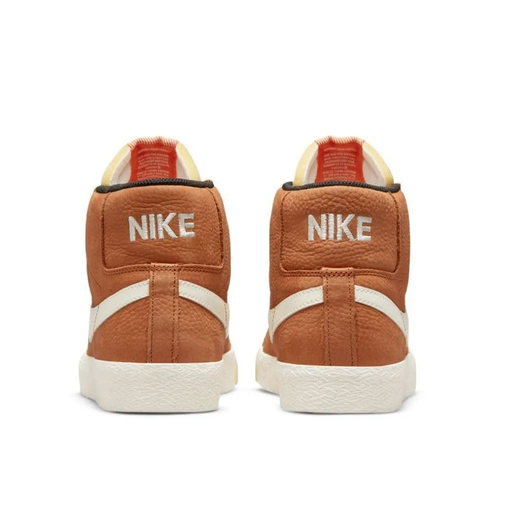 Nike SB Orange Label Zoom Blazer Mid Shoes - Dark Russet / Sail