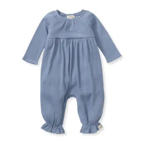 Organic Cotton Thermal Jumpsuit - Dusty Indigo