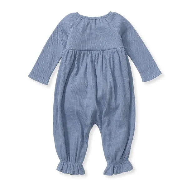 Organic Cotton Thermal Jumpsuit - Dusty Indigo