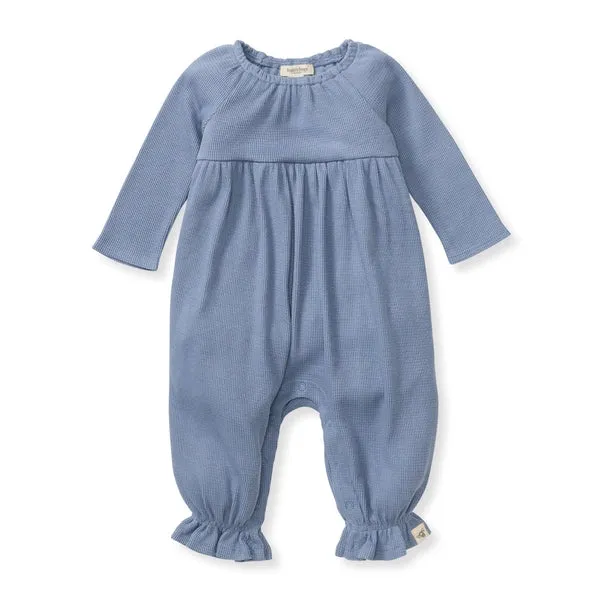 Organic Cotton Thermal Jumpsuit - Dusty Indigo