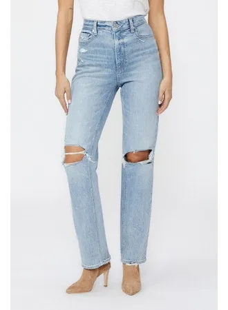 Paige - High Rise Noelle with Cross Back Belt Loops in Ravenna Destructed