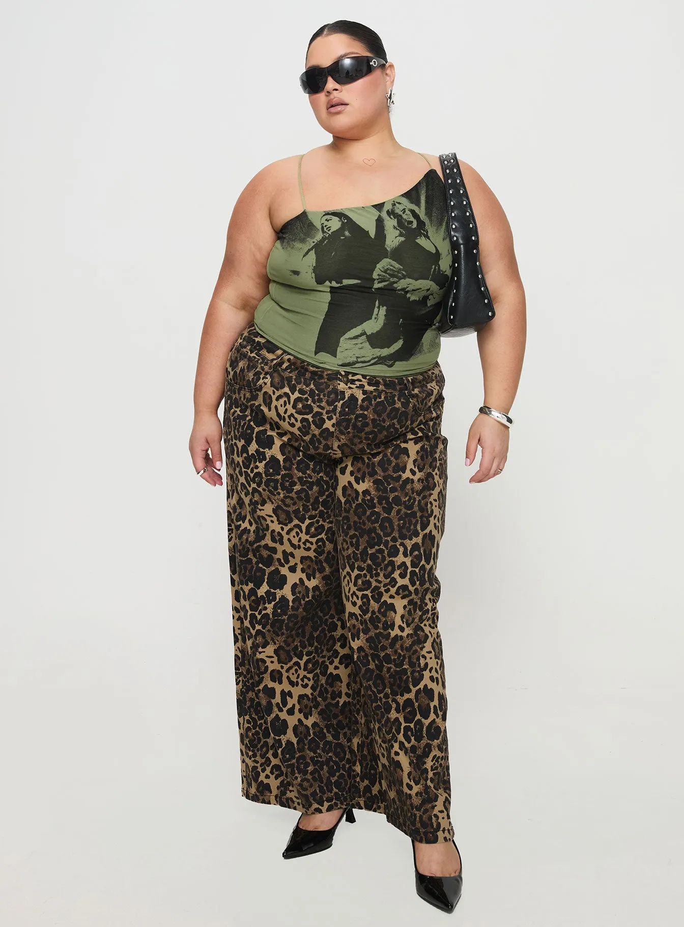 Pantar Low Rise Pants Leopard Curve