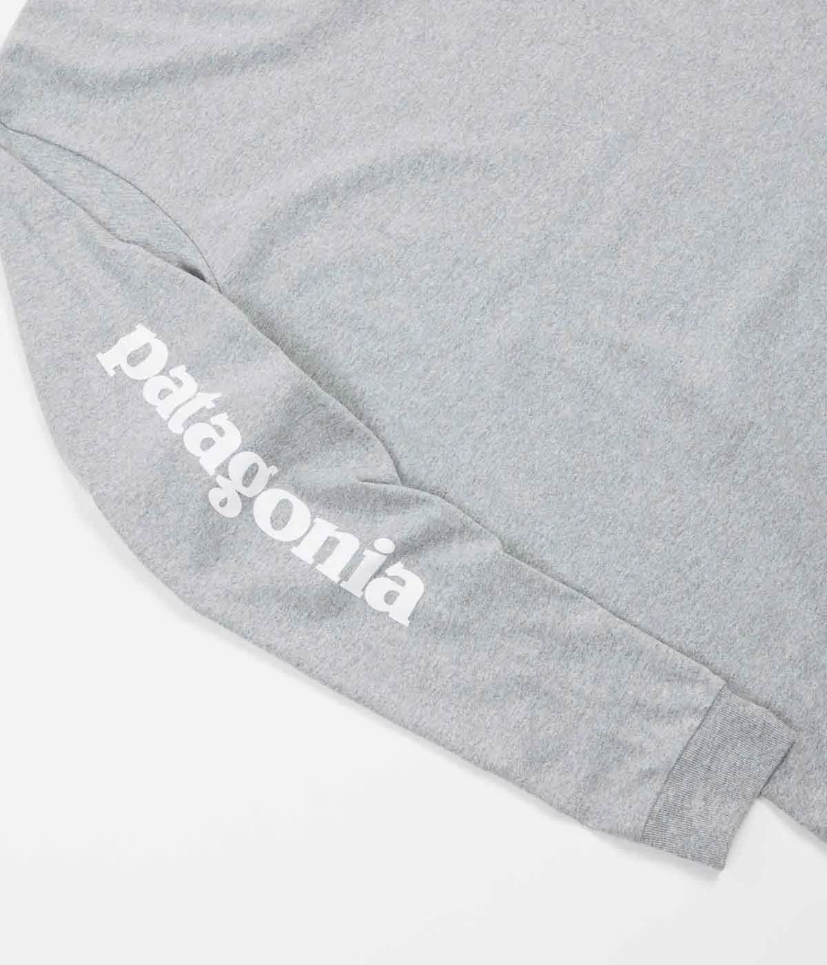 Patagonia Text Logo Long Sleeve T-Shirt - Drifter Grey