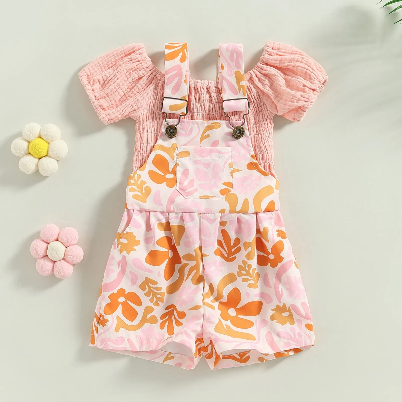 Pink Tropics Overall Set