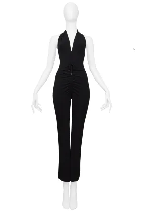 PLEIN SUD BLACK DISCO HALTER JUMPSUIT