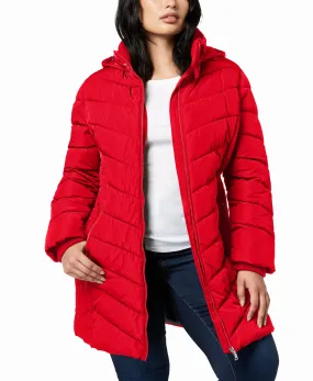 Plus Faux-Fur-Trim Hooded Puffer Coat