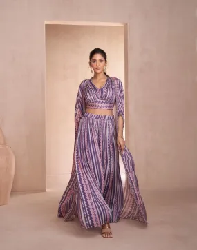 Purple Stylish Three-Piece Sharara Collection Attractive Outfitting for All Occasions