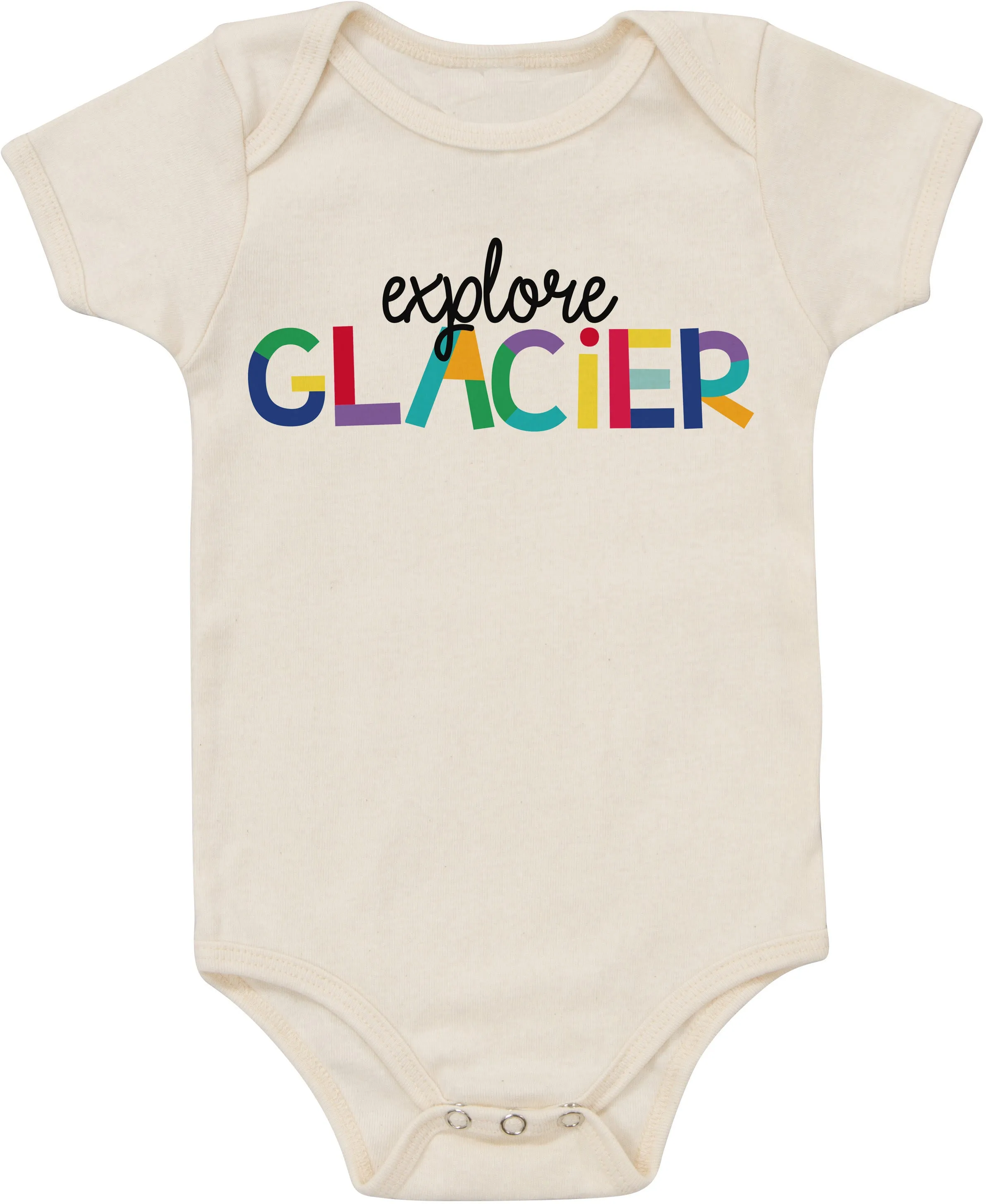 Rainbow 'Explore Glacier' Organic Bodysuit