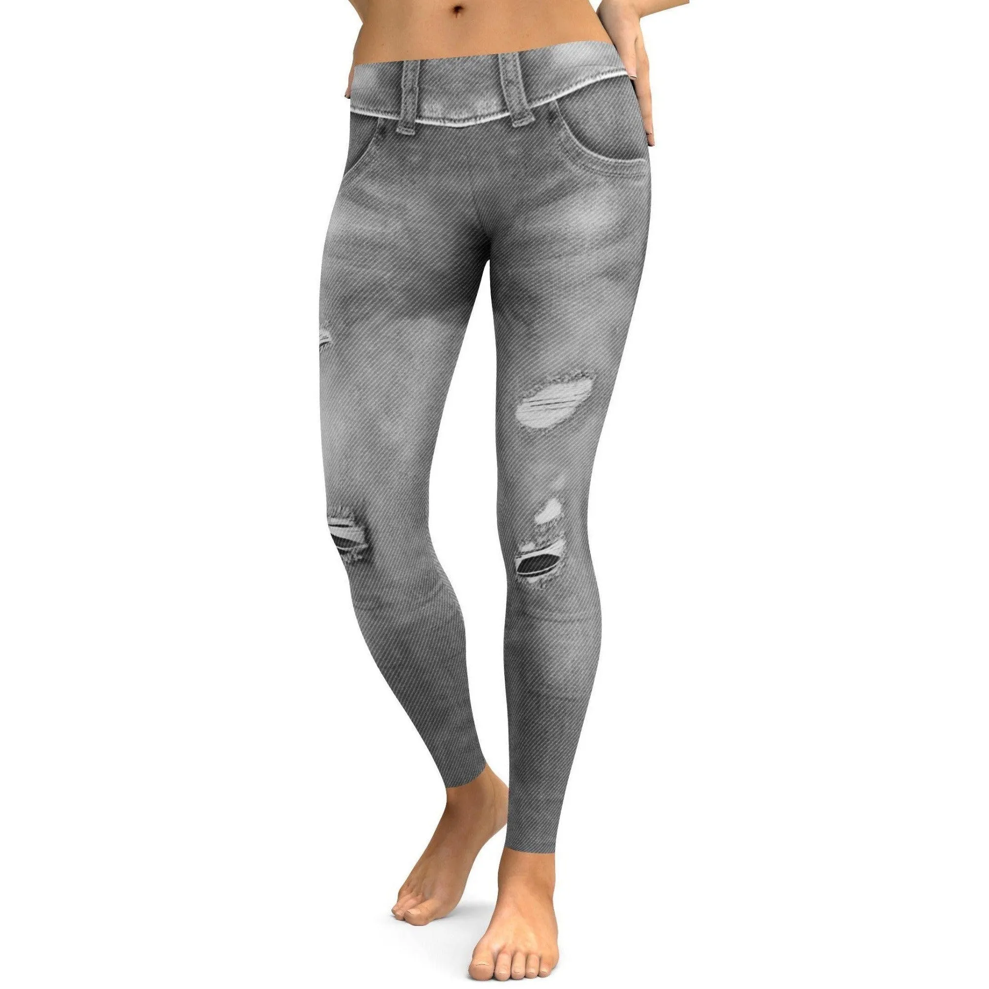Realistic Grey Jeans Leggings