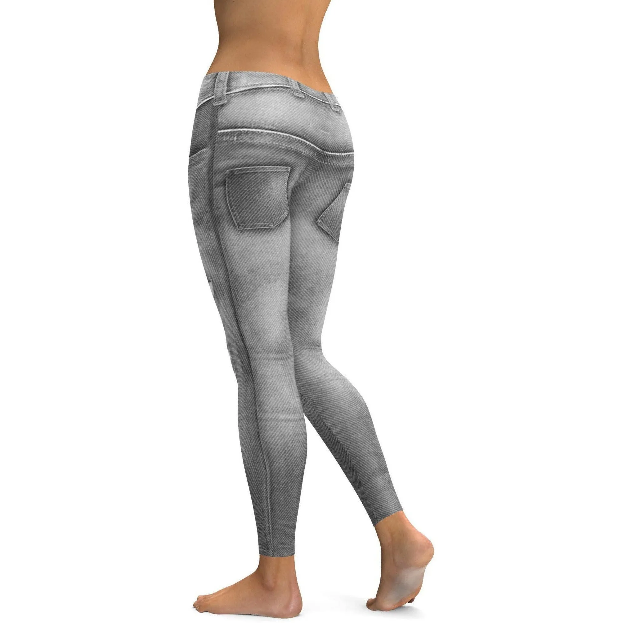Realistic Grey Jeans Leggings