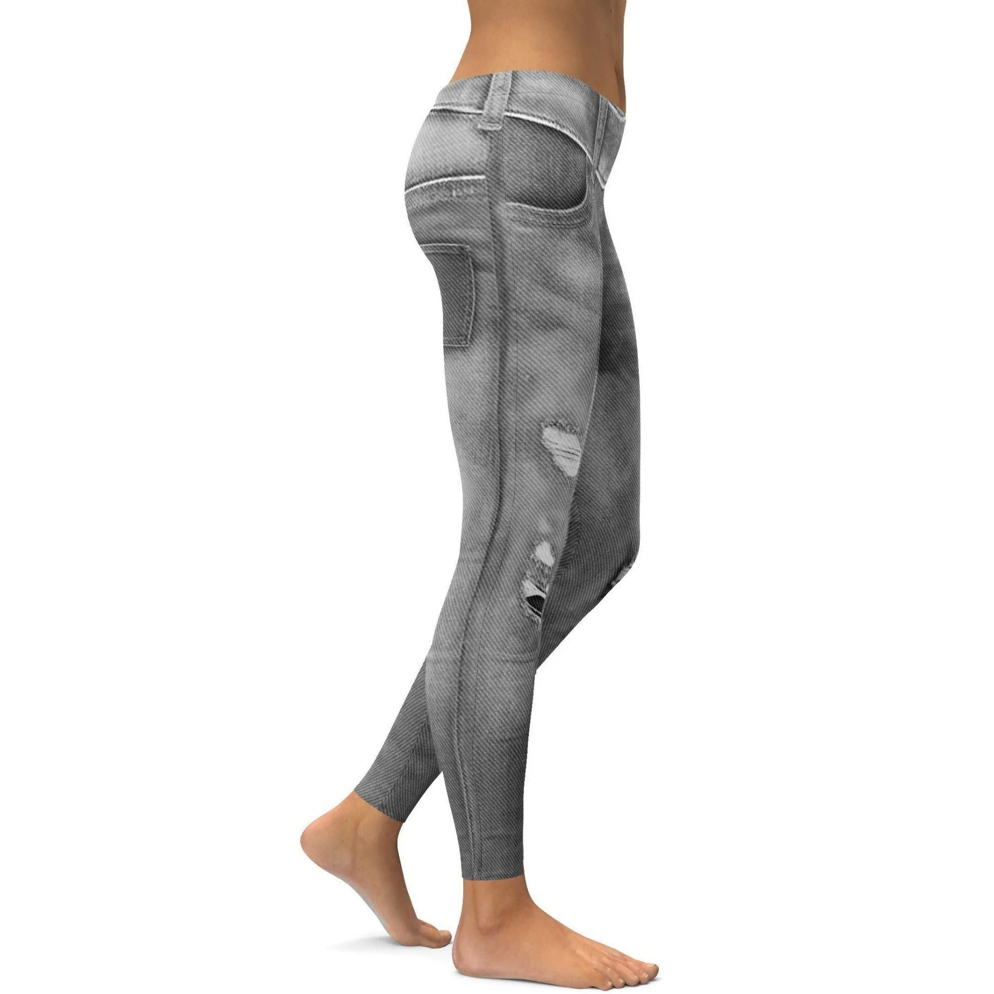 Realistic Grey Jeans Leggings
