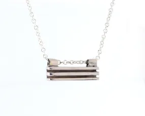 Rectangle Layer Necklace in Sterling Silver