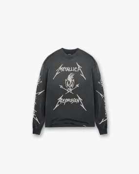 Represent X Metallica‚Ñ¢Ô∏è Garage Inc Long Sleeve T-Shirt - Stained Black