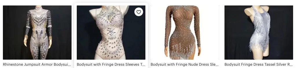 Rhinestone Bodysuit Jumpsuit Mirror Sequin Futuristic Crystal Disco Costume Party Festival outfit Rave