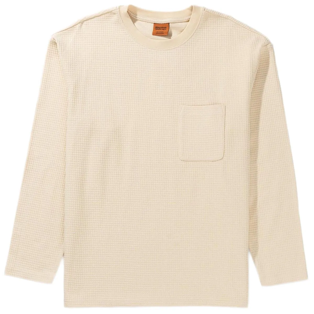 Rhythm Vintage Waffle Long Sleeve T-Shirt - Natural