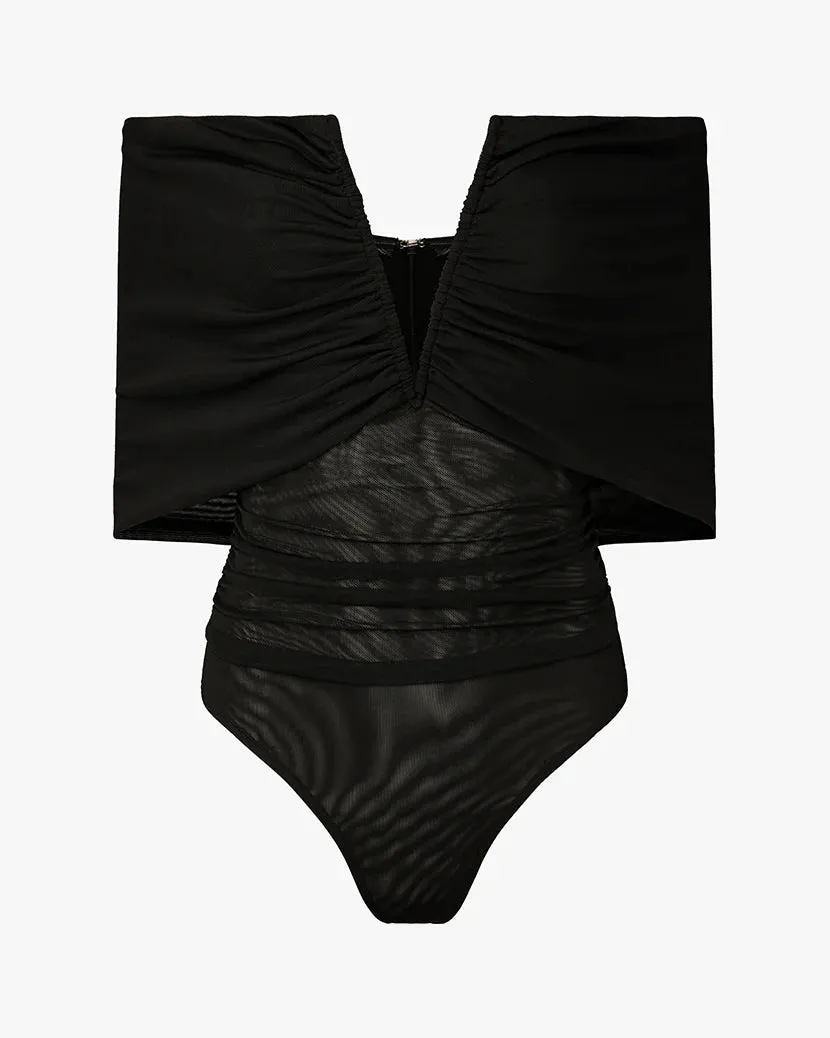 Ruched Off Shoulder Bodysuit
