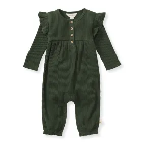 Ruffle Thermal Jumpsuit - Dark Jade