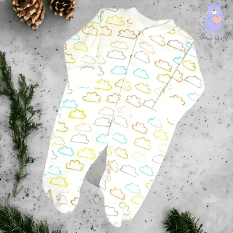 Sheep Sleeping Print Sleeping Suit / Romper (3 pcs)