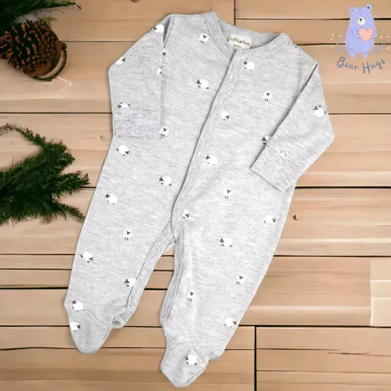 Sheep Sleeping Print Sleeping Suit / Romper (3 pcs)