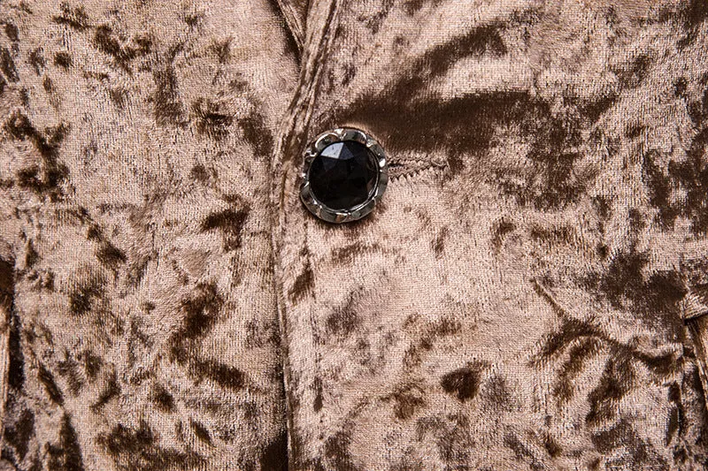 Single Breasted Men Blazer Velvet