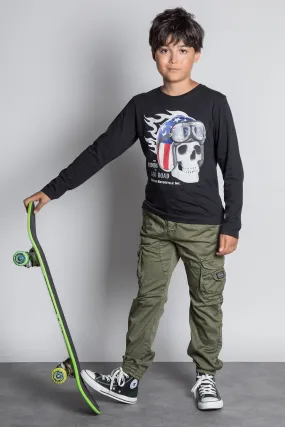 Skull Black Long Sleeve T-Shirt