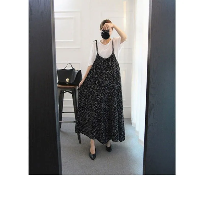 Slant Pockets Tie Shoulder Polka Dot Jumpsuit