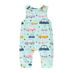 Sleeveless Cars Baby Jumpsuit