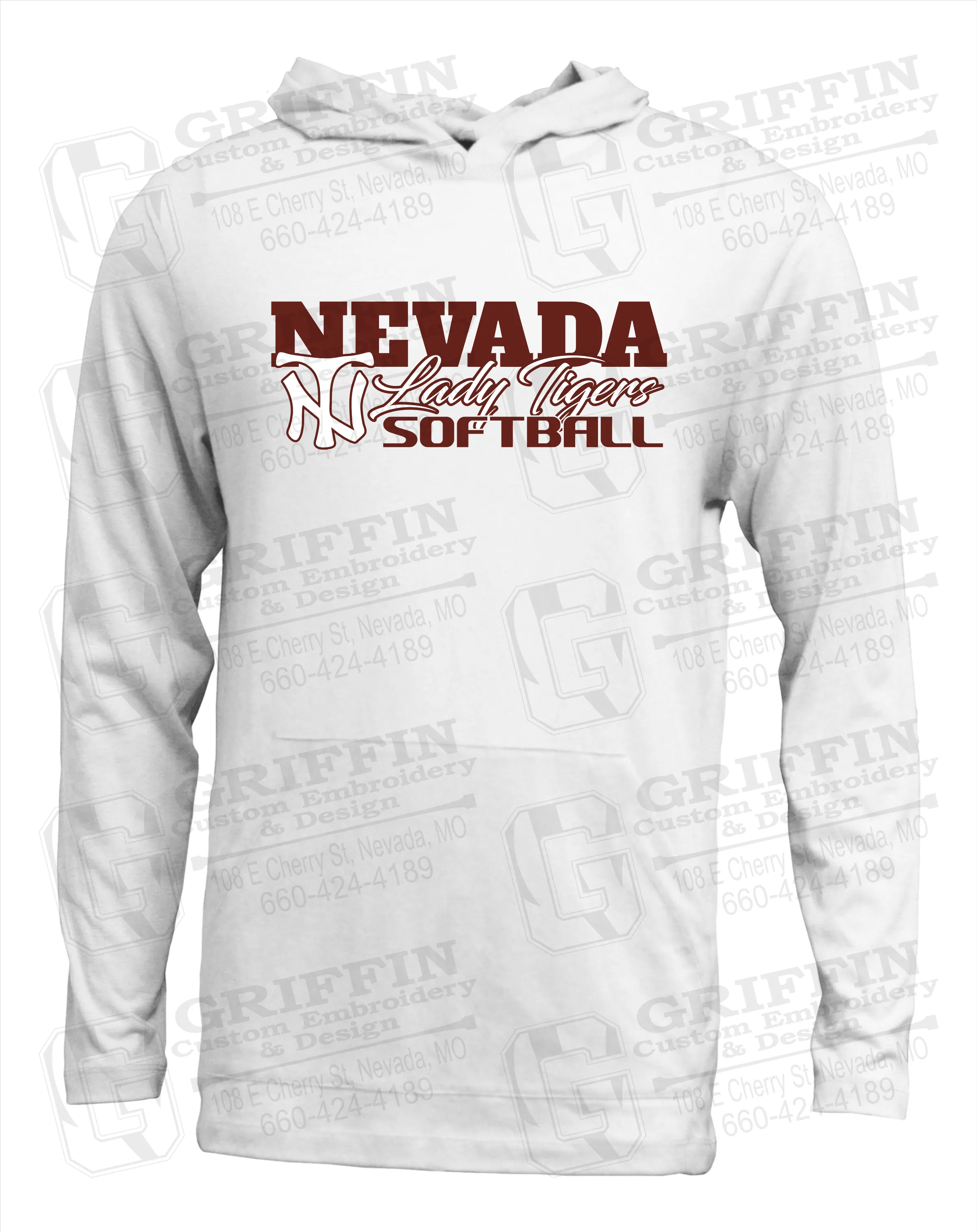 Soft-Tek T-Shirt Hoodie - Softball - Nevada Tigers 25-M