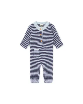 Striped Wool Baby Romper Blue Baby
