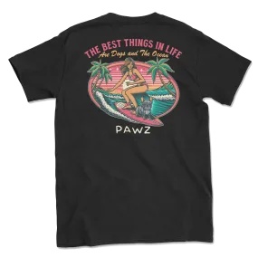 Surf Frenchie (Adult Short Sleeve T-Shirt)